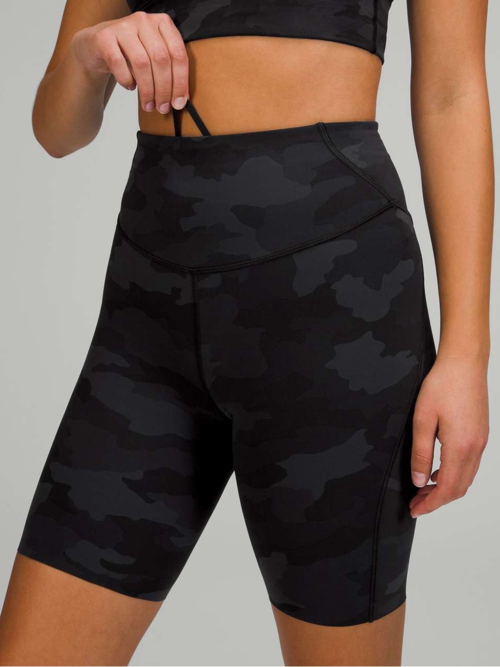 lululemon athletica High-Rise Black Camo Bike Shorts 6”